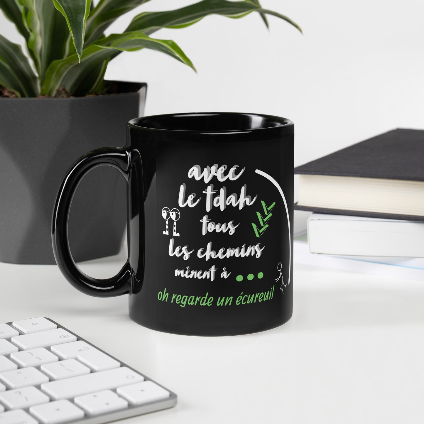 Black glossy mug "squirrel"